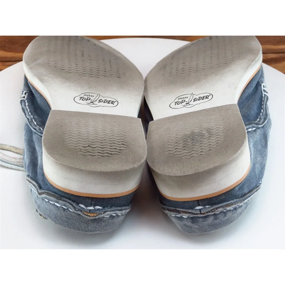 SPERRY Sz‎ 10 Boat Shoe Gray Canvas Men Lace Up Medium